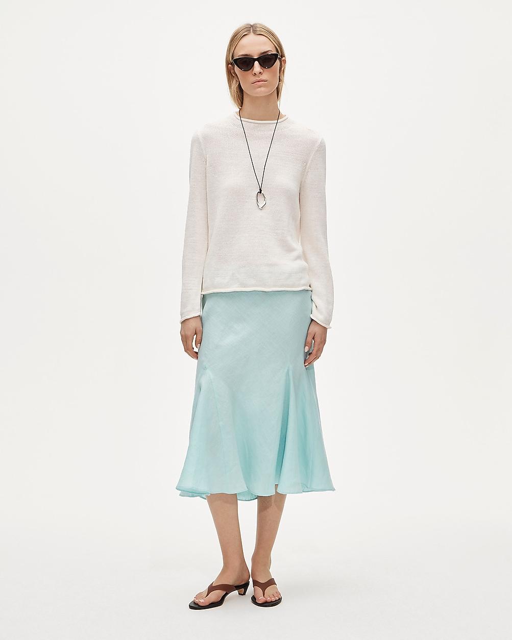 Gwyneth flounce-hem slip skirt in linen by J.CREW