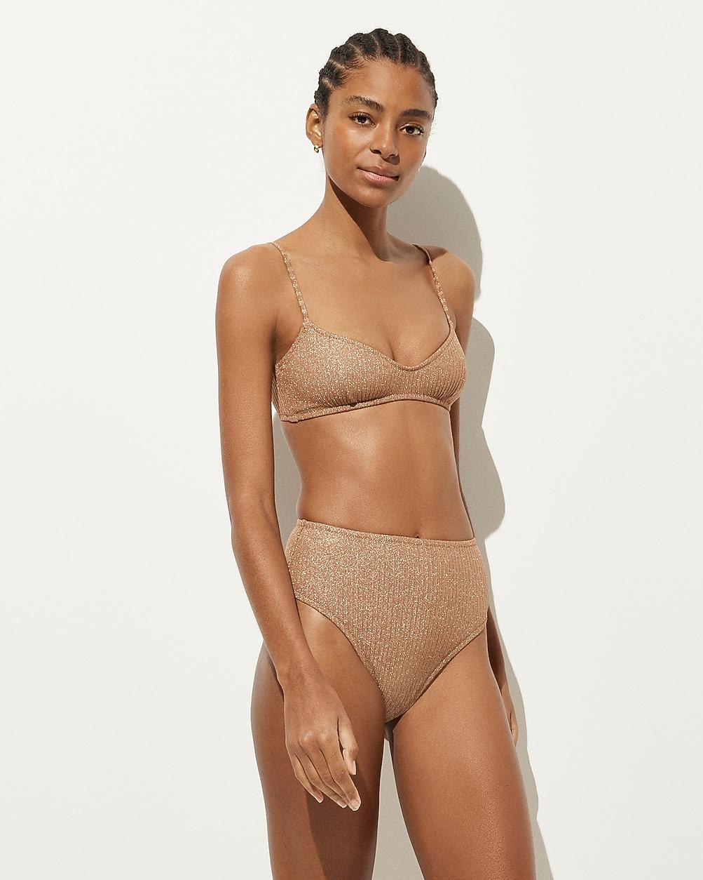 Hallie bikini bottom in sparkle rib by J.CREW