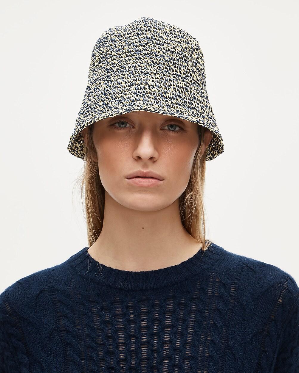 Handcrocheted marled straw hat by J.CREW