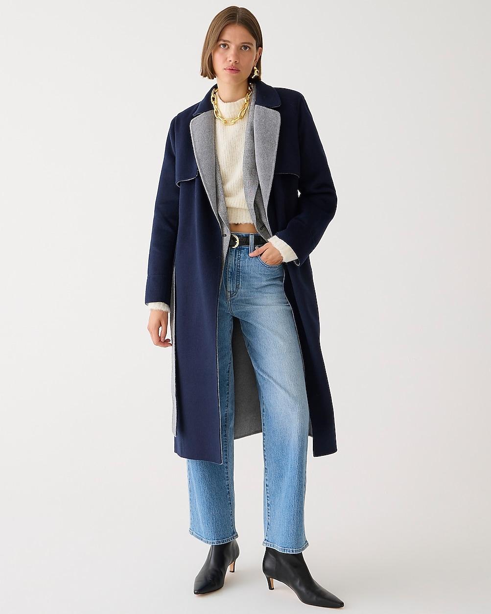 Harriet trench coat in double-faced blend by J.CREW