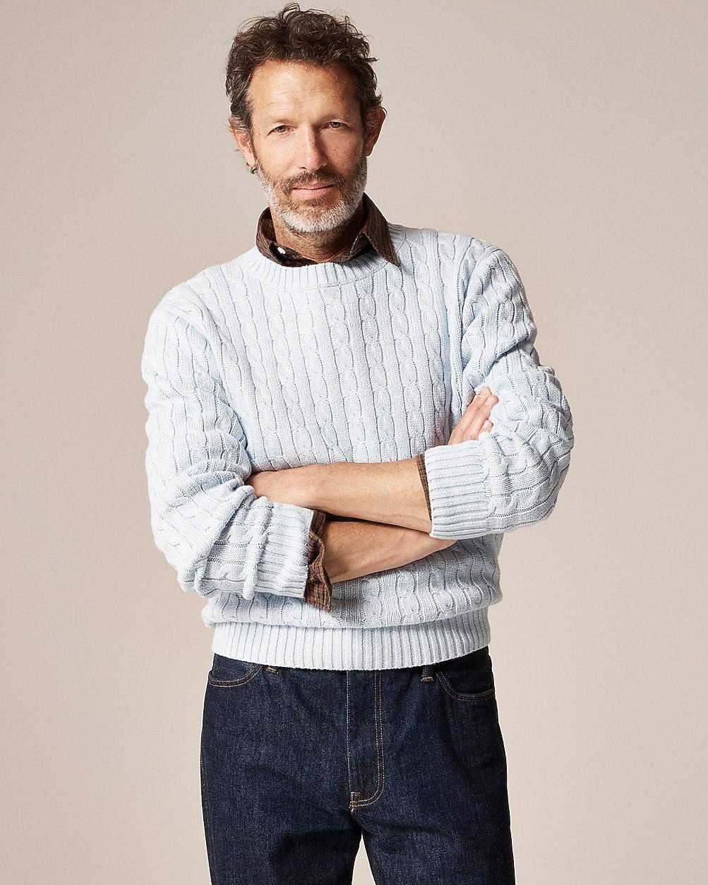 Heritage cotton cable-knit sweater by J.CREW