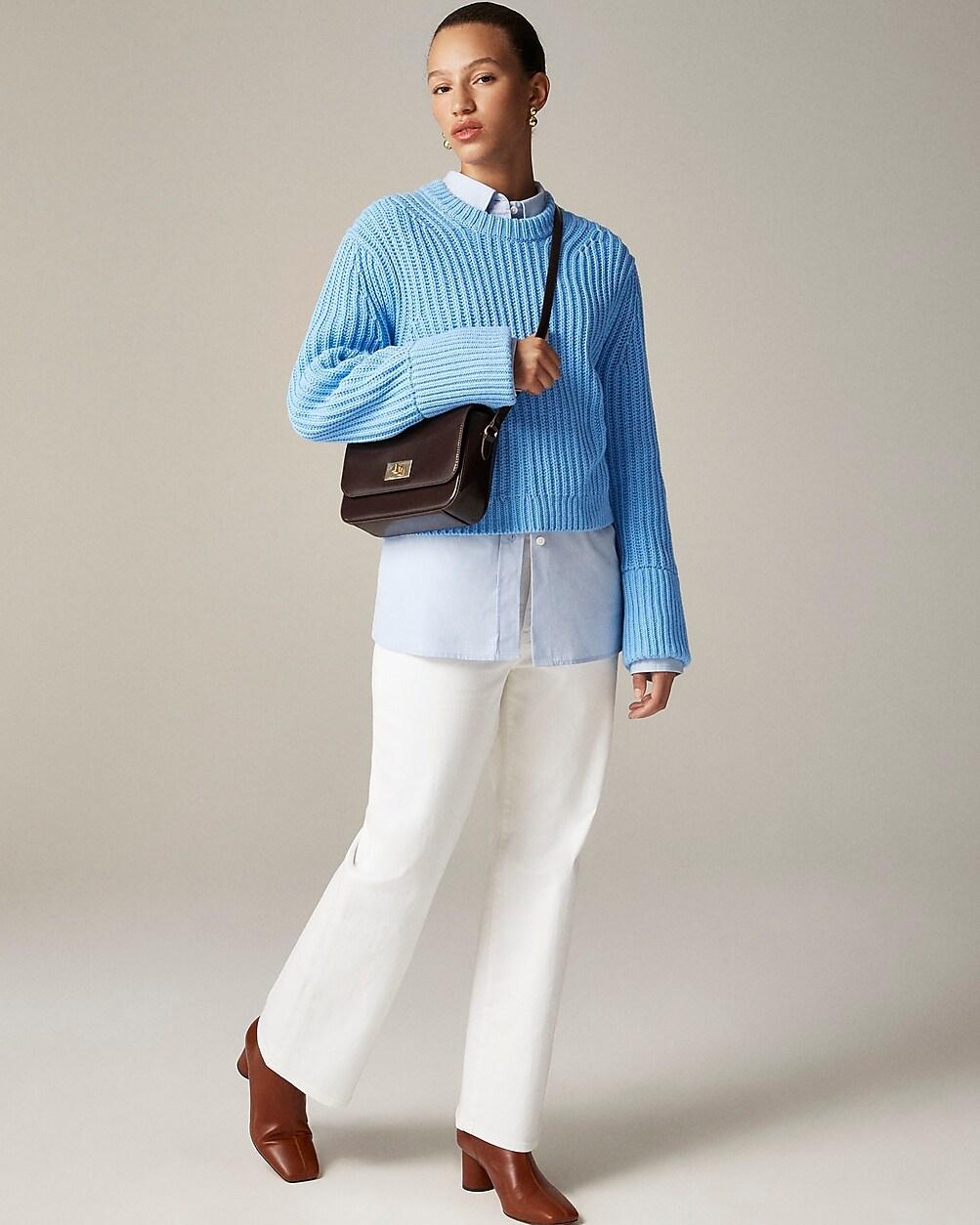 Heritage cotton fisherman crewneck sweater by J.CREW