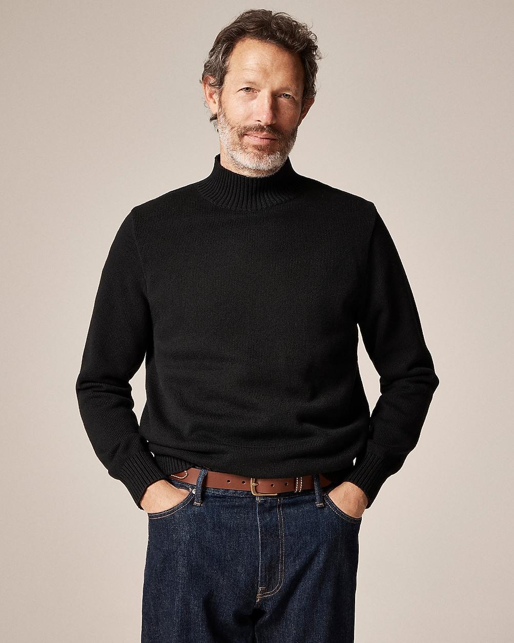 Heritage cotton mockneck sweater by J.CREW