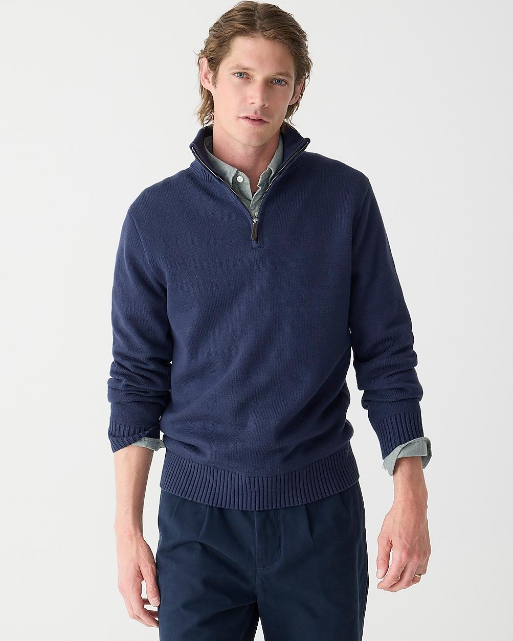 Heritage cotton quarter-zip sweater by J.CREW