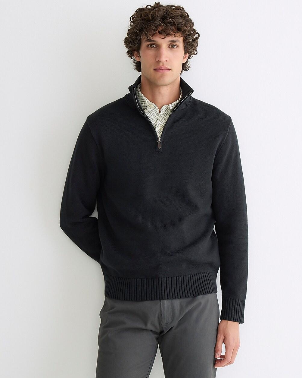 Heritage cotton quarter-zip sweater by J.CREW