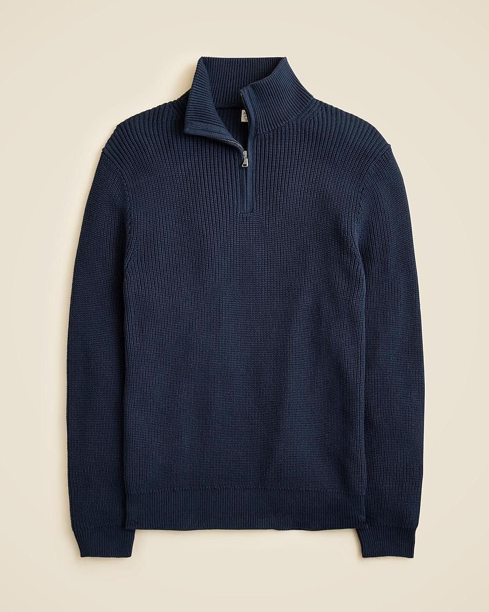Heritage cotton ribbed quarter-zip sweater by J.CREW