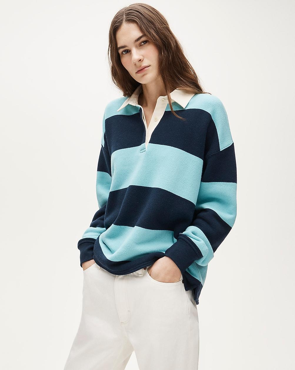 Heritage terry relaxed rugby sweatshirt by J.CREW