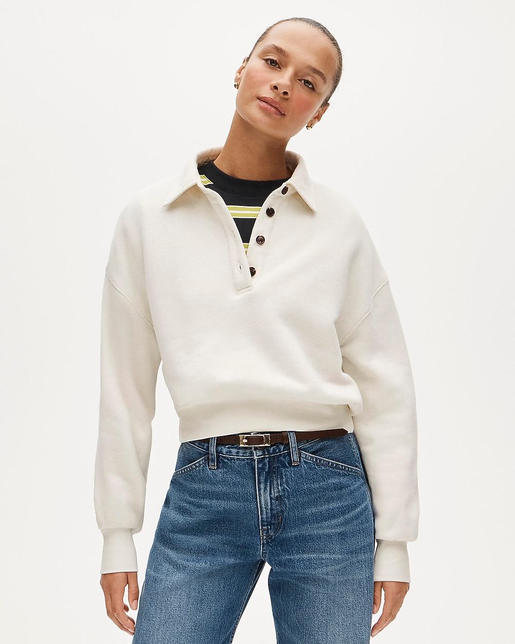 Heritage terry rugby sweatshirt by J.CREW