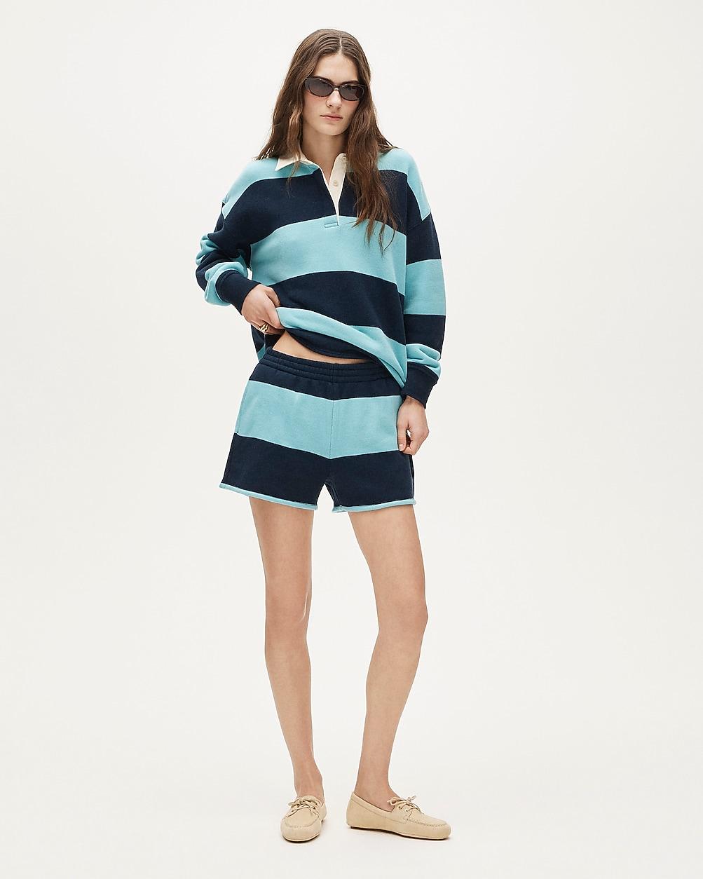 Heritage terry sweatshort in stripe by J.CREW