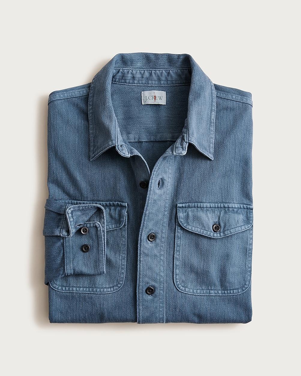 Herringbone workshirt in cotton by J.CREW