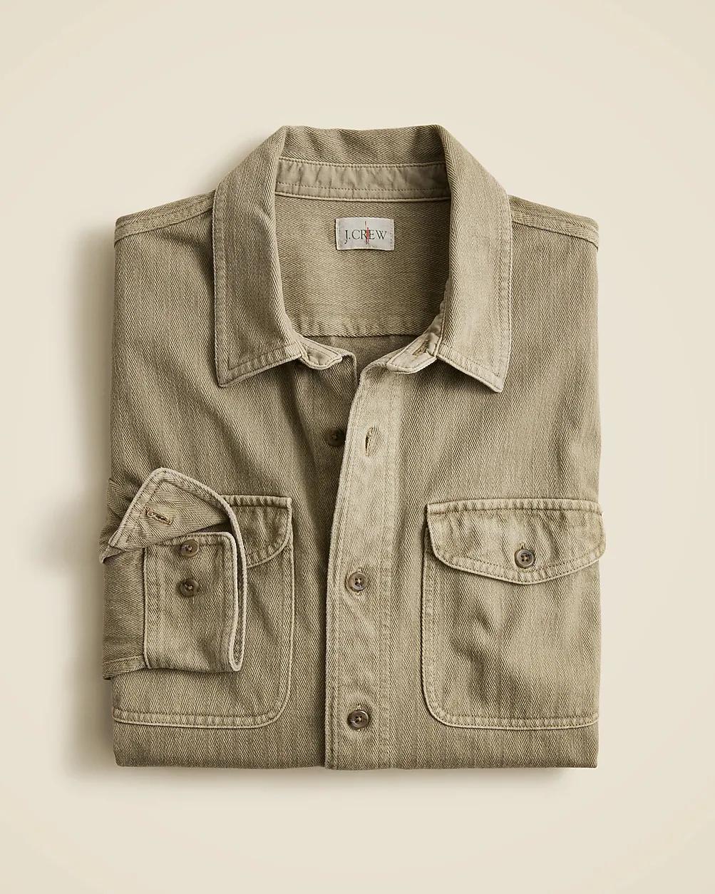 Herringbone workshirt in cotton by J.CREW