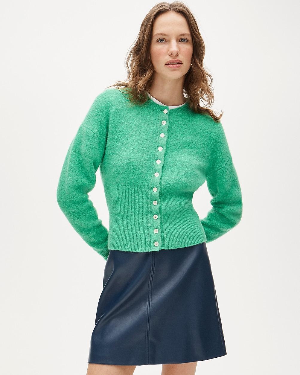 High rib cardigan in alpaca blend by J.CREW