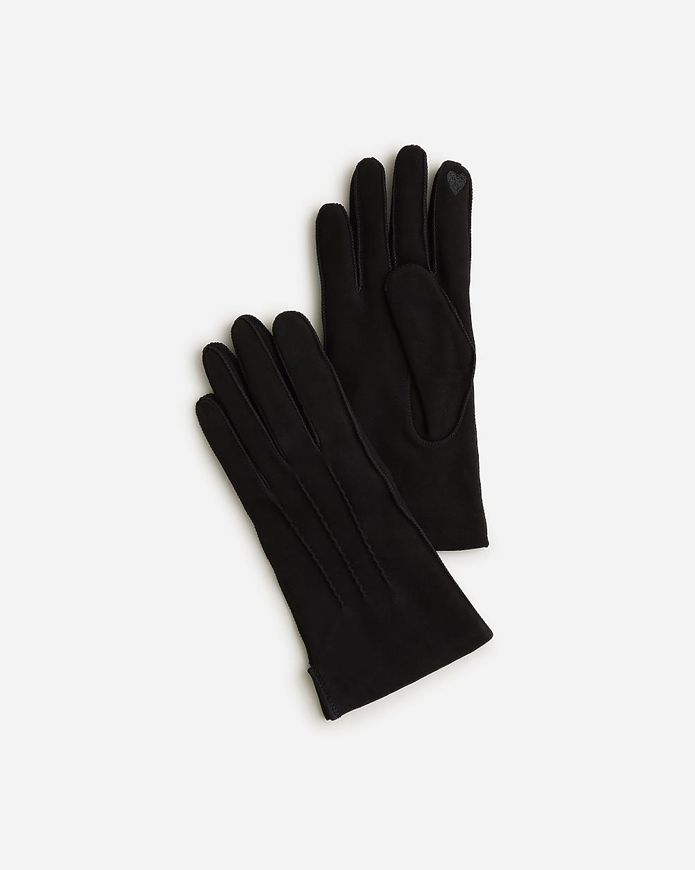 Italian suede tech-touch gloves by J.CREW