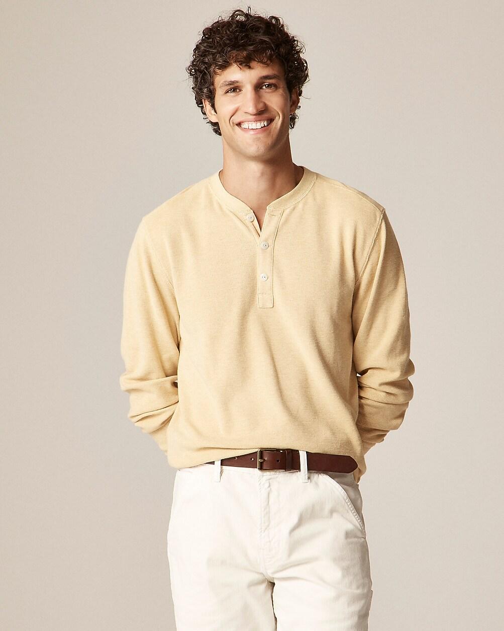 Jacquard rib-knit henley by J.CREW