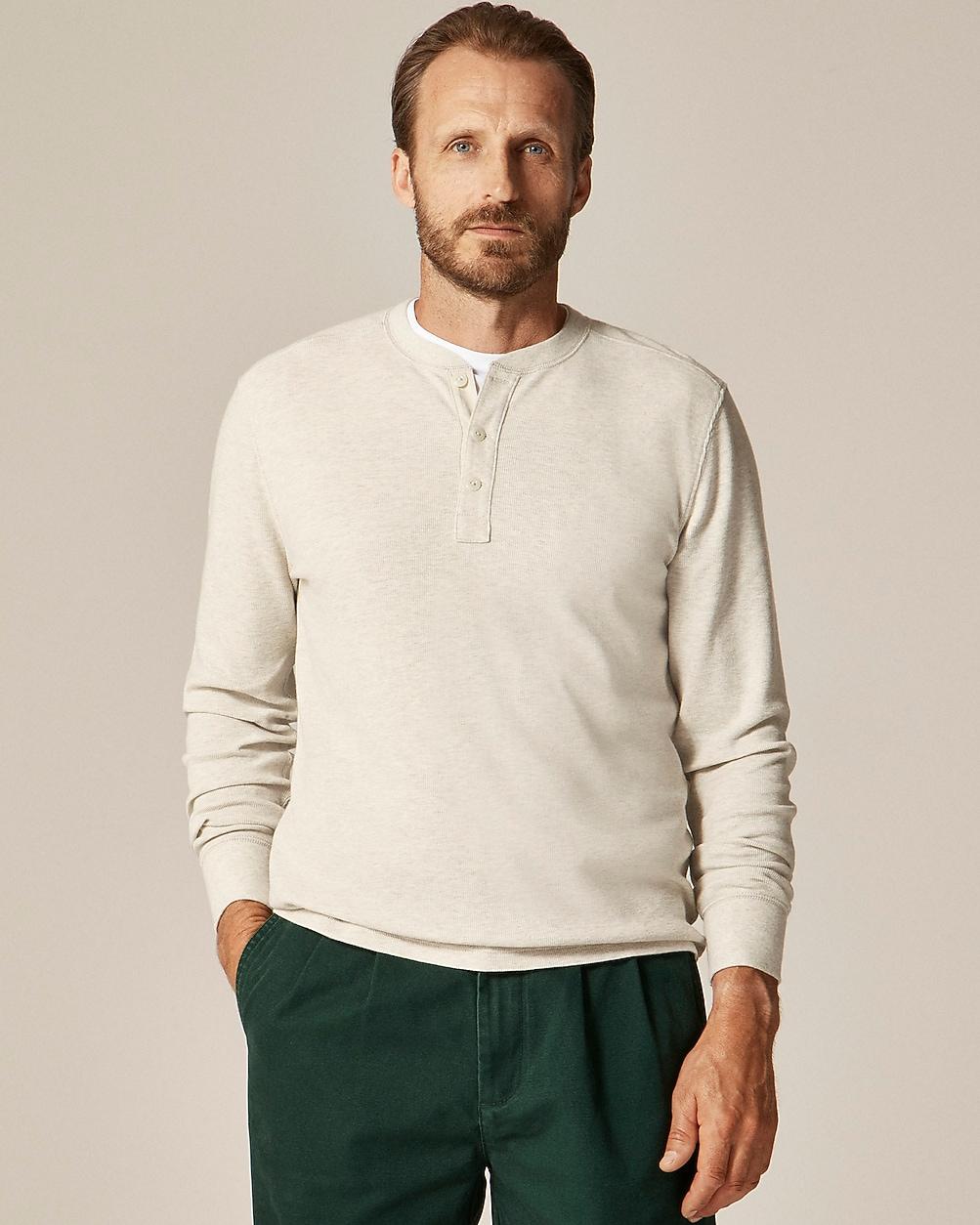 Jacquard rib-knit henley by J.CREW