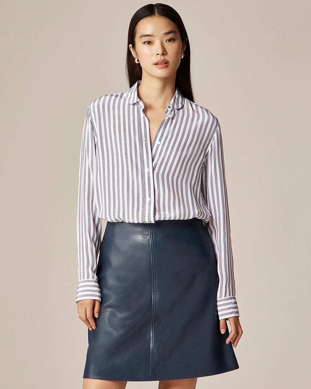 Jules classic-fit shirt in striped crepe de chine by J.CREW