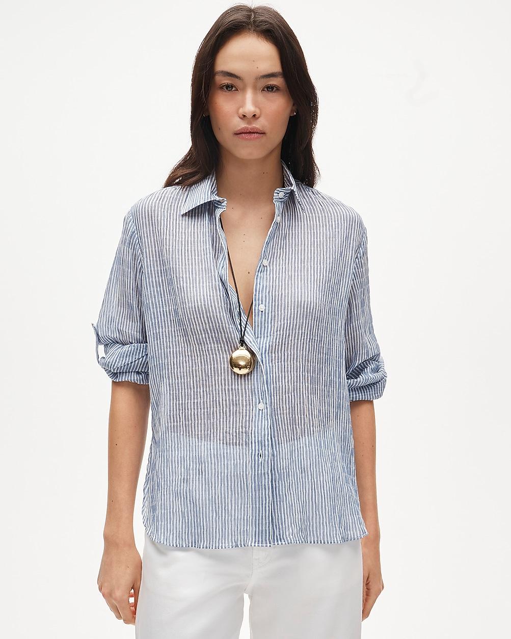Jules classic-fit shirt in striped textured gauze by J.CREW