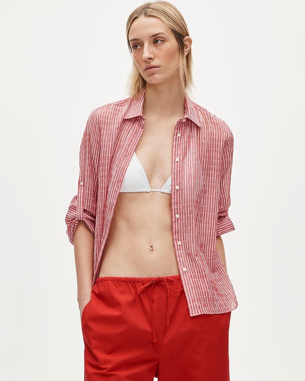 Jules classic-fit shirt in striped textured gauze by J.CREW