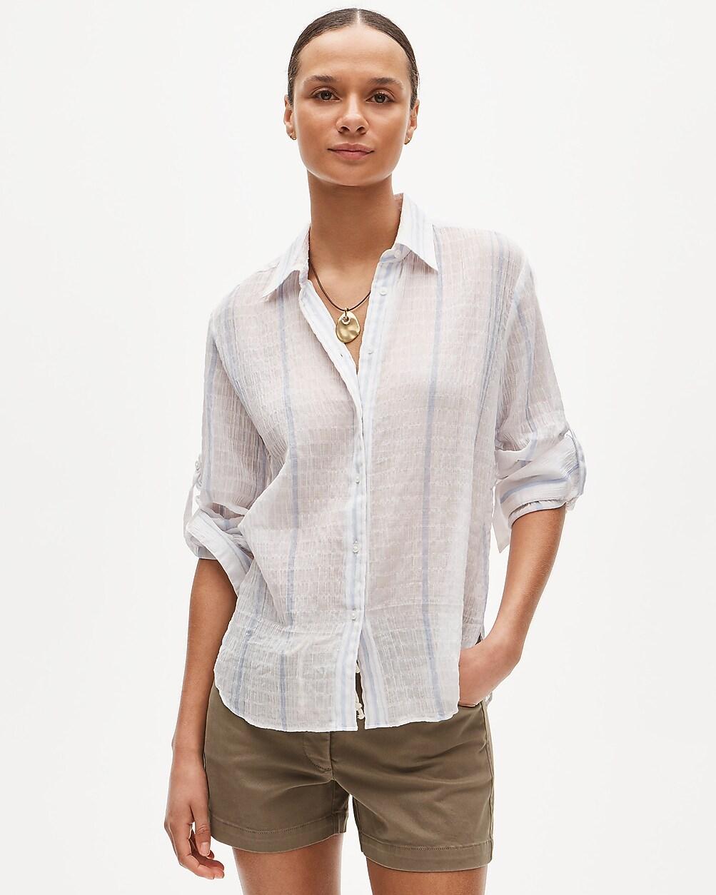 Jules classic-fit shirt in striped textured gauze by J.CREW