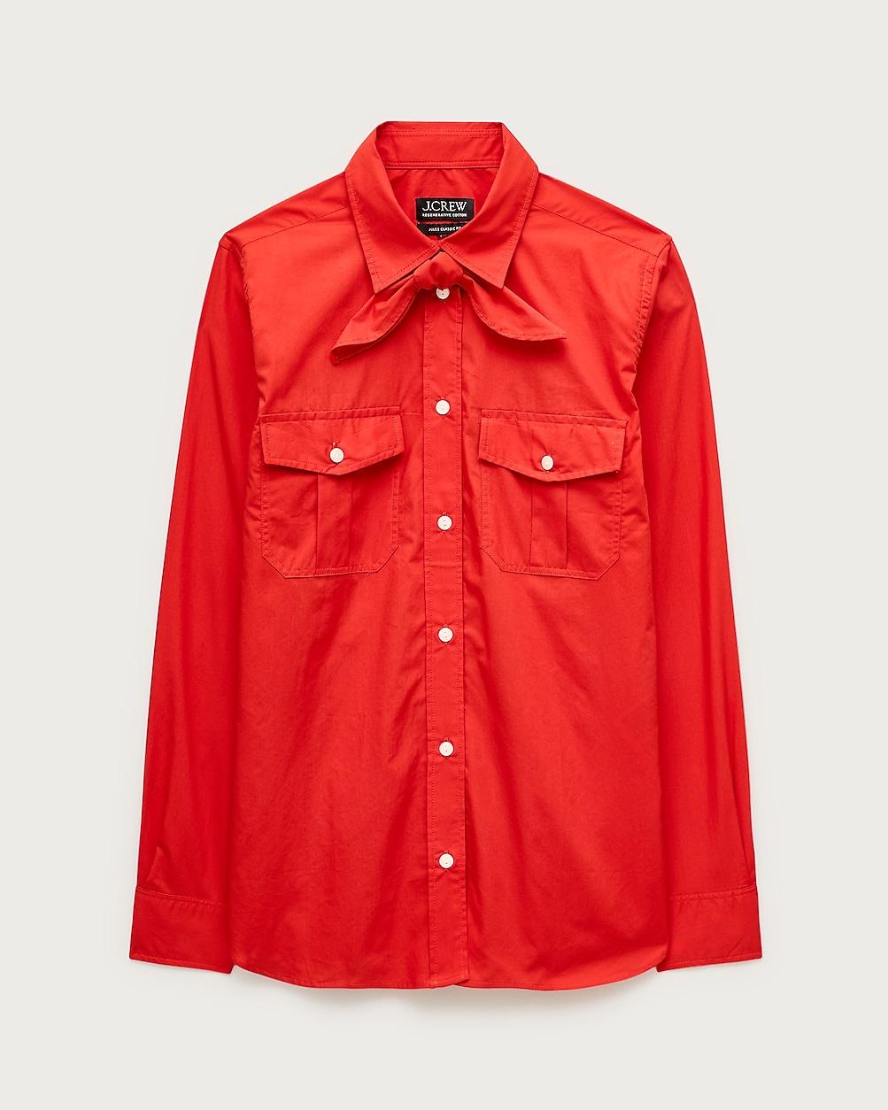 Jules classic-fit tie-neck shirt by J.CREW