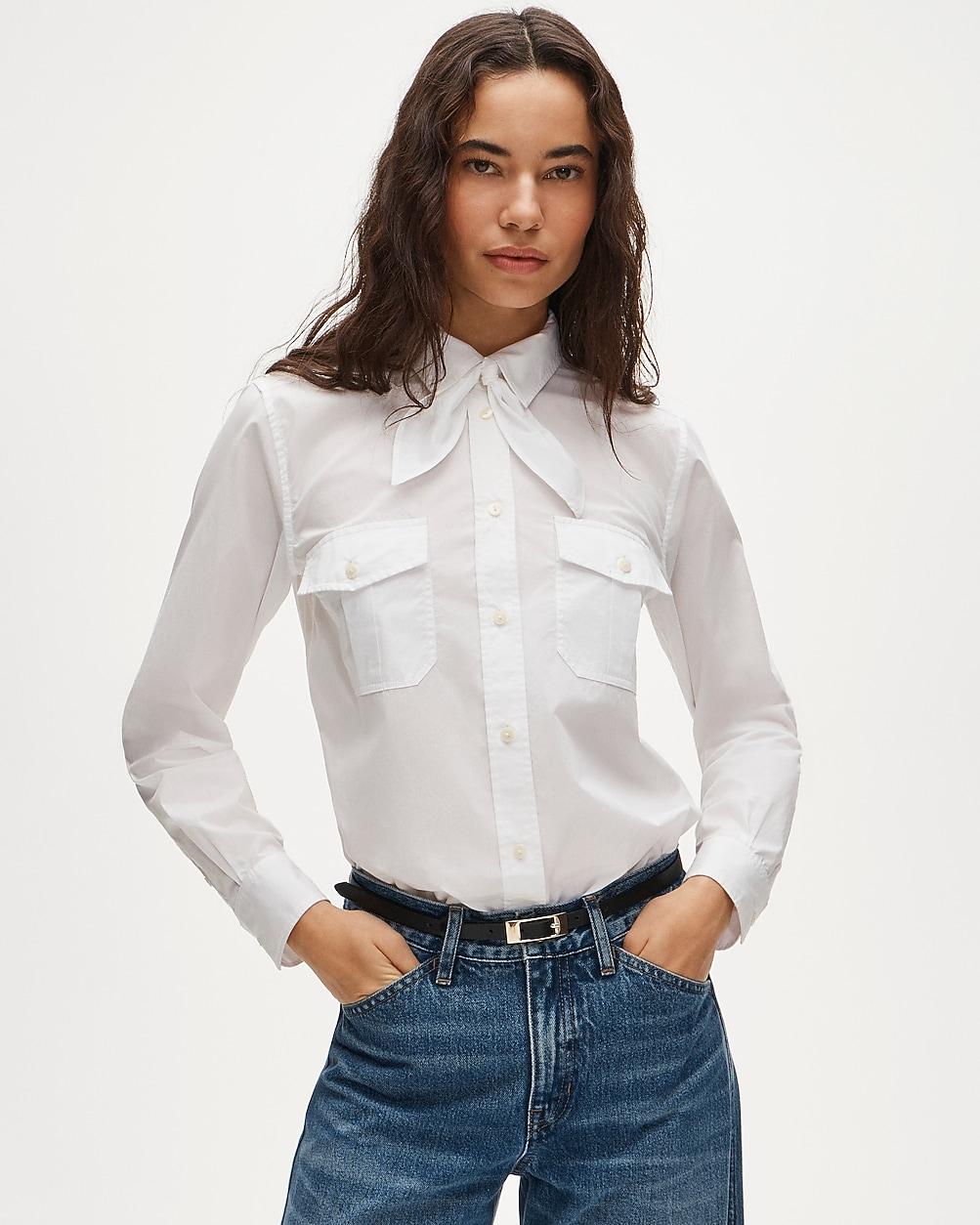 Jules classic-fit tie-neck shirt by J.CREW