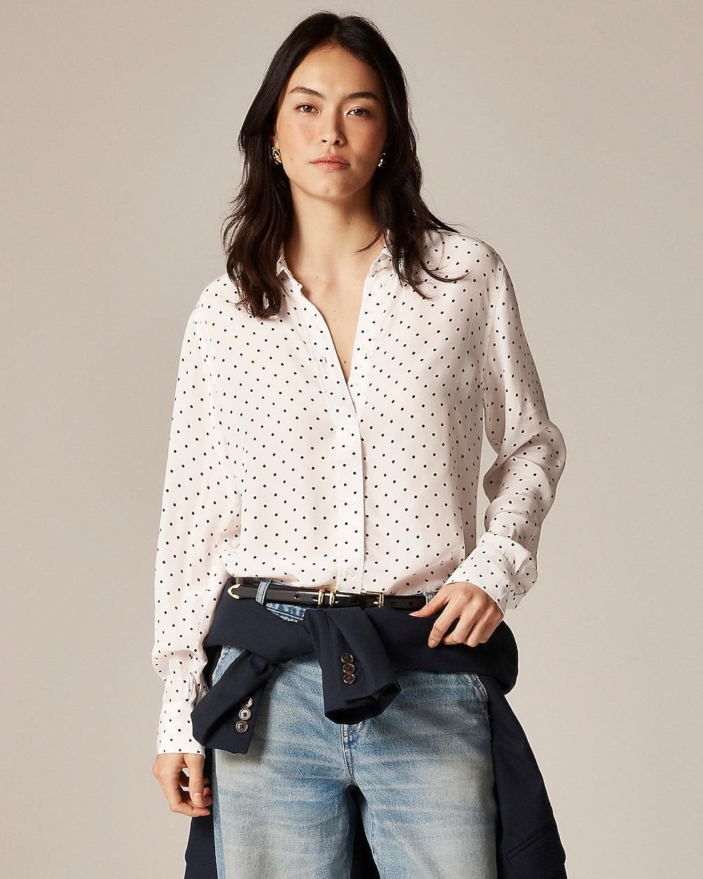 Jules club-collar shirt in dot print by J.CREW