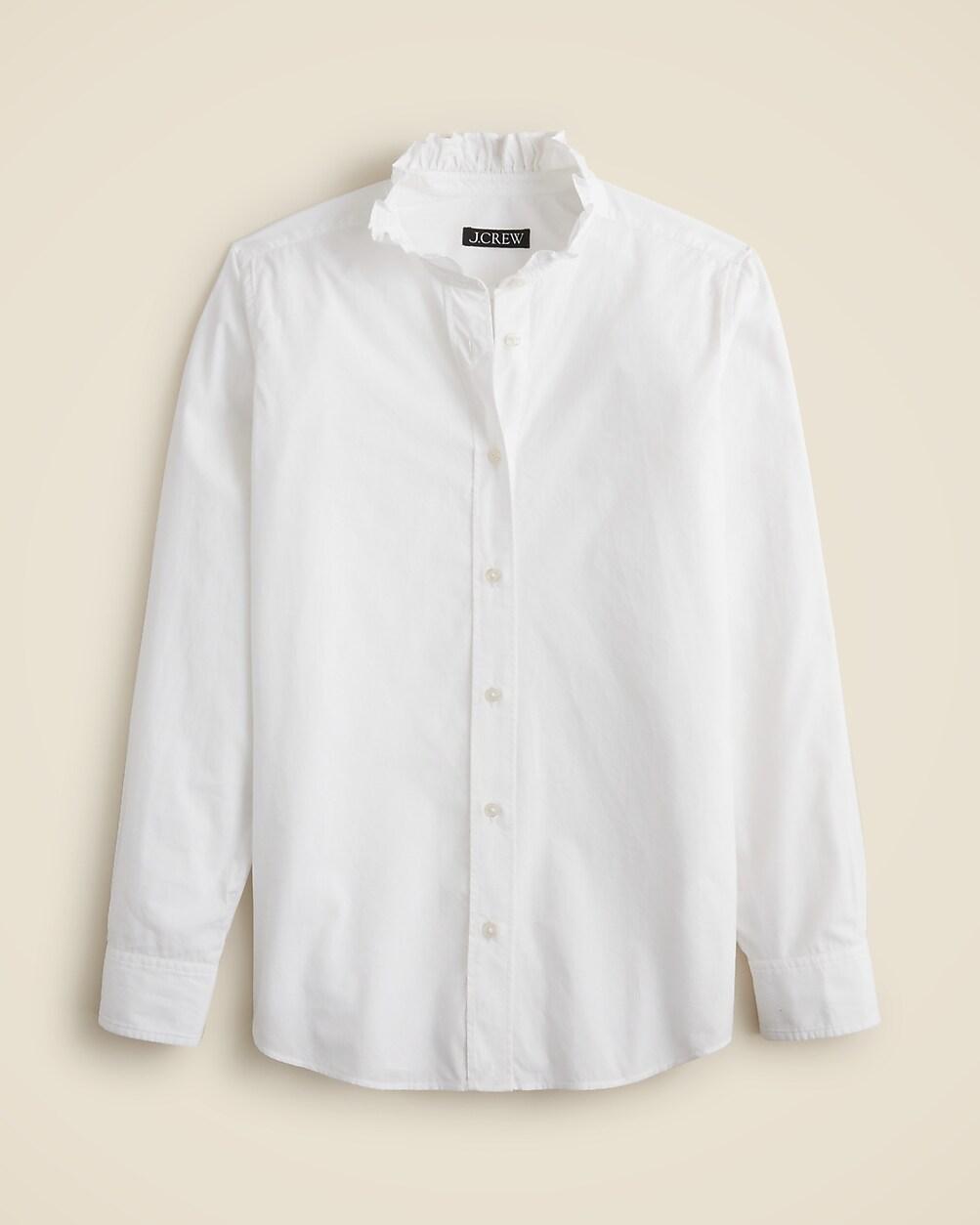 Jules ruffle-collar shirt in cotton poplin by J.CREW