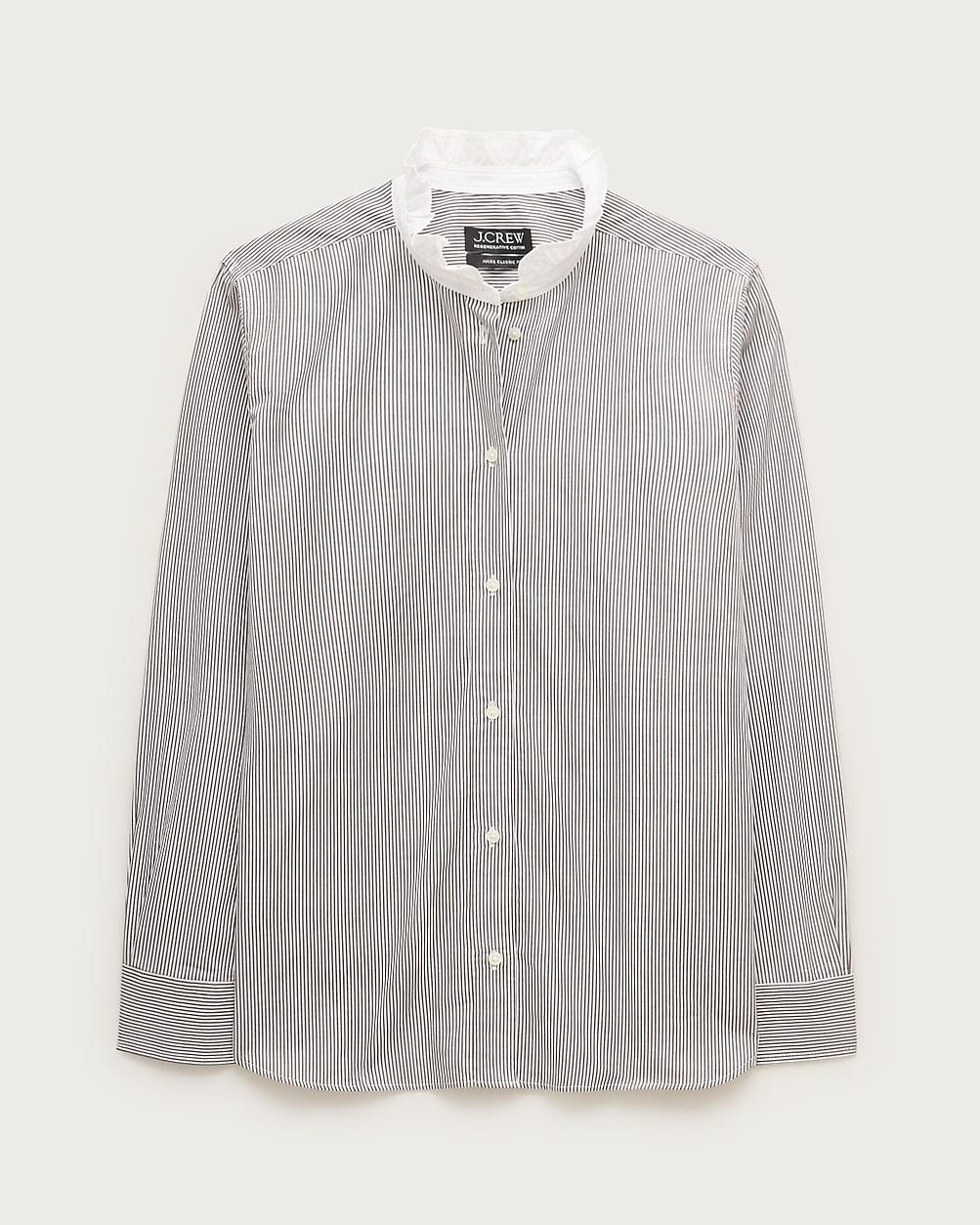 Jules ruffle-collar shirt in striped cotton poplin by J.CREW