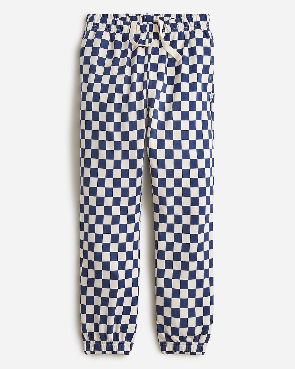 KID by Crewcuts garment-dyed sweatpant in checkerboard print by J.CREW