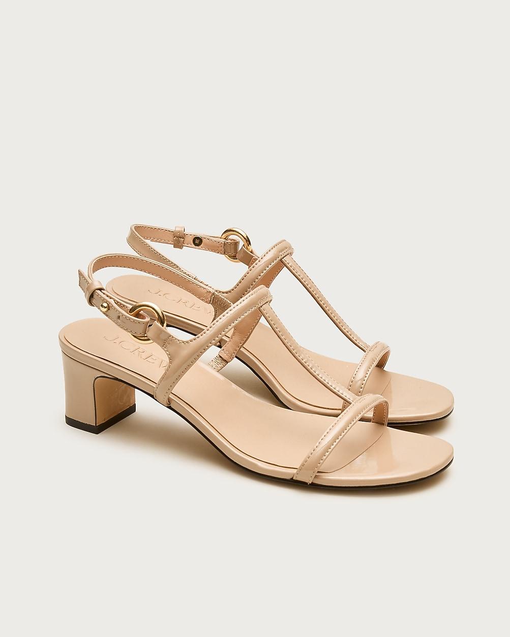 Kacie block-heel sandals in patent leather by J.CREW