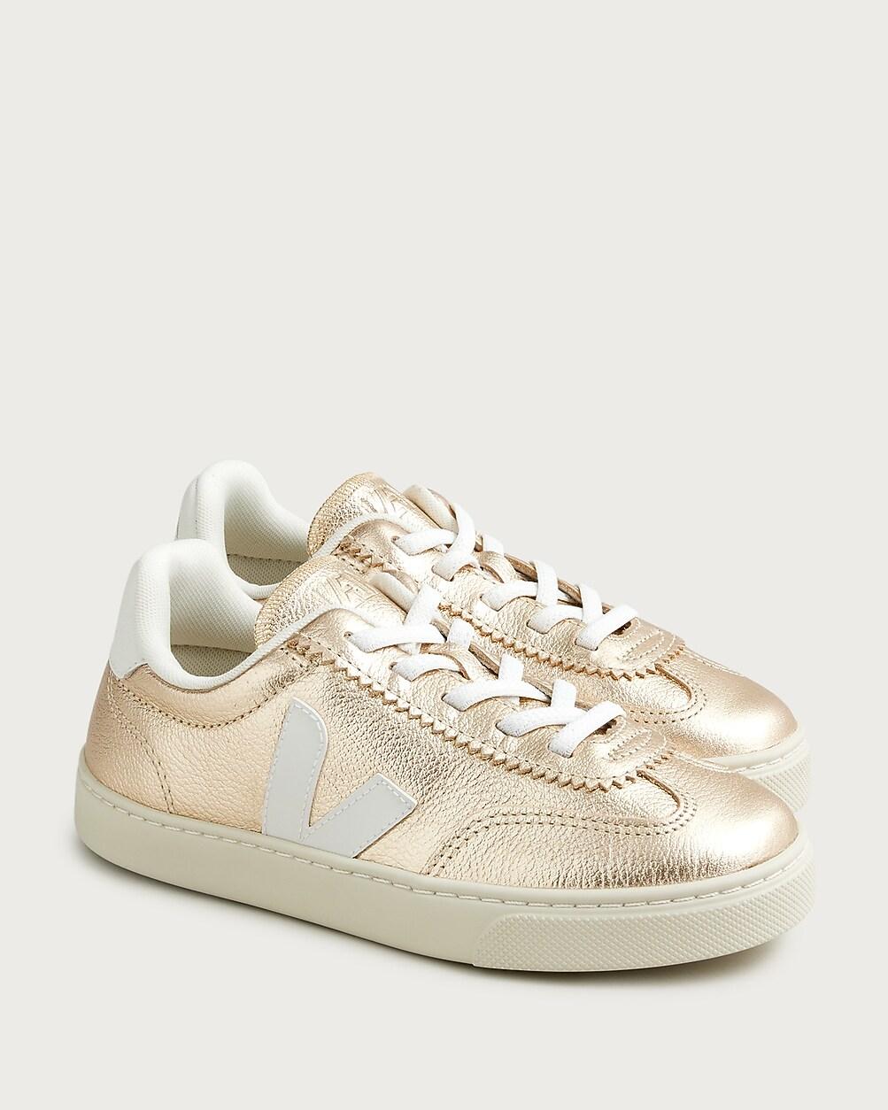 Kids' Veja™ volley metallic leather sneakers by J.CREW