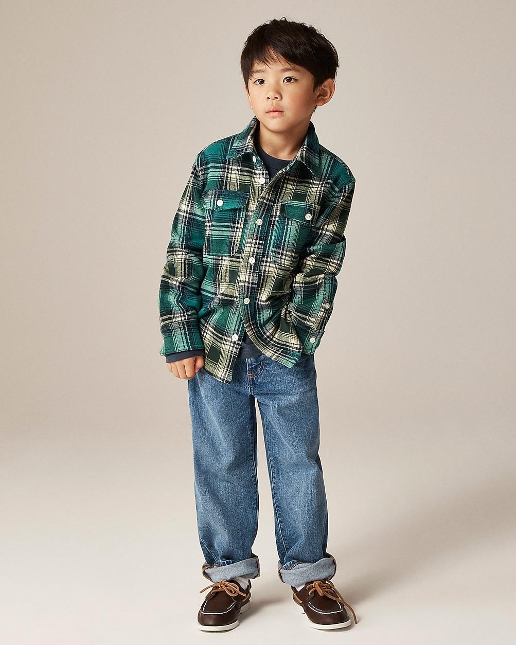 Kids' heavyweight Seaboard soft-knit shirt in plaid by J.CREW