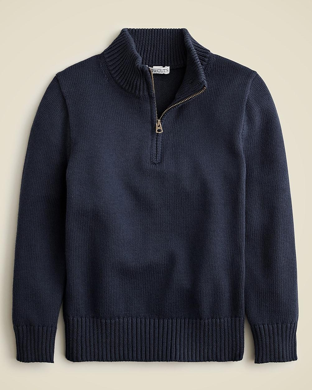 Kids' heritage cotton quarter-zip sweater by J.CREW