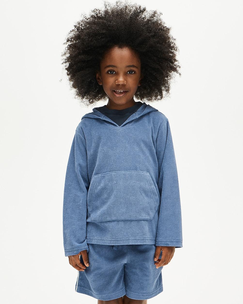 Kids' hoodied pullover in towel terry by J.CREW