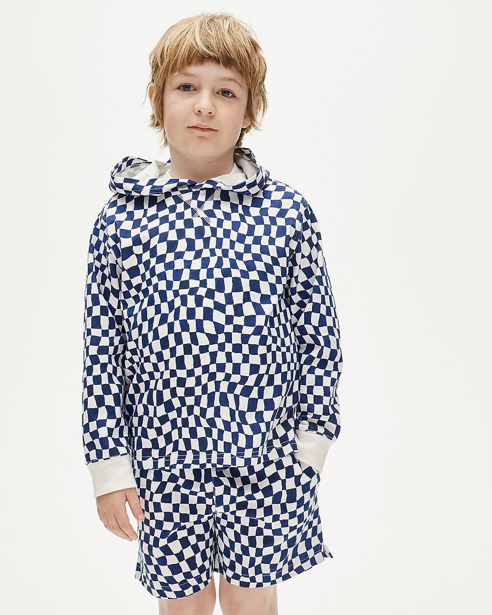 Kids' lightweight cotton hoodie in checkerboard by J.CREW