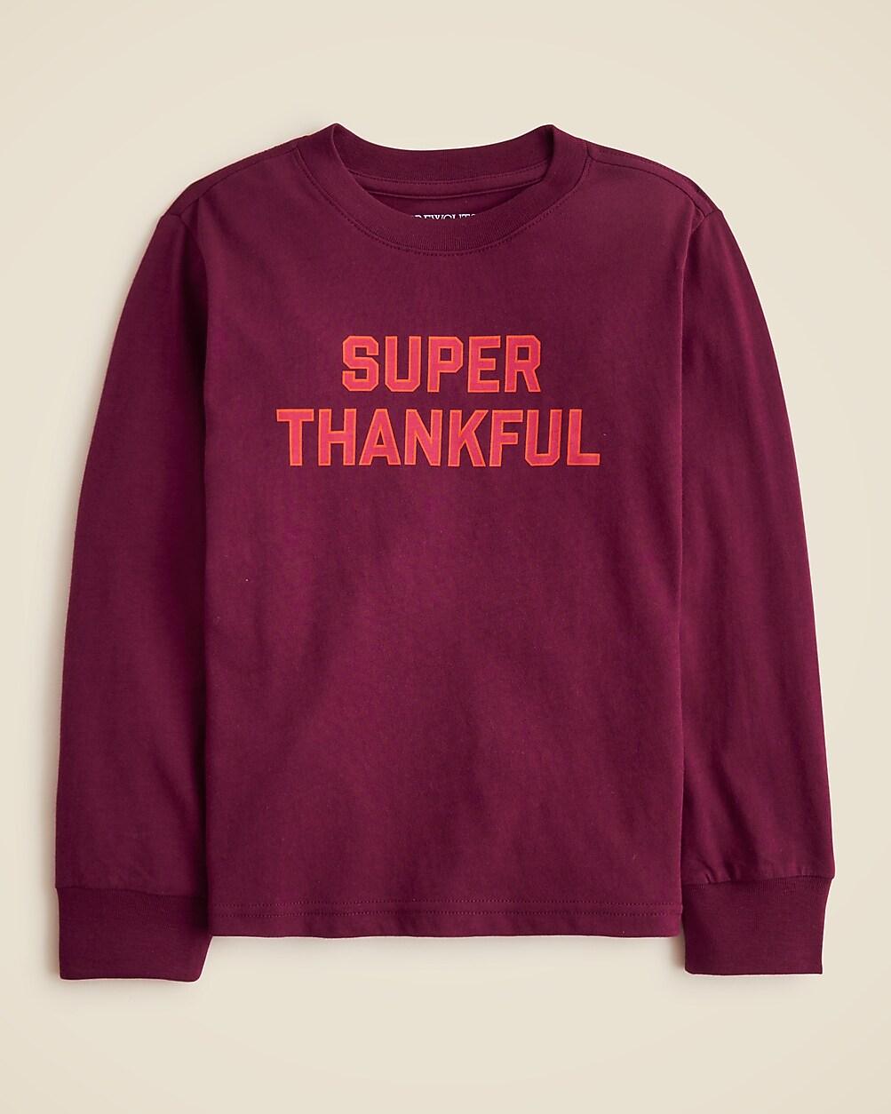 "Kids' long-sleeve ""Super thankful"" graphic T-shirt" by J.CREW