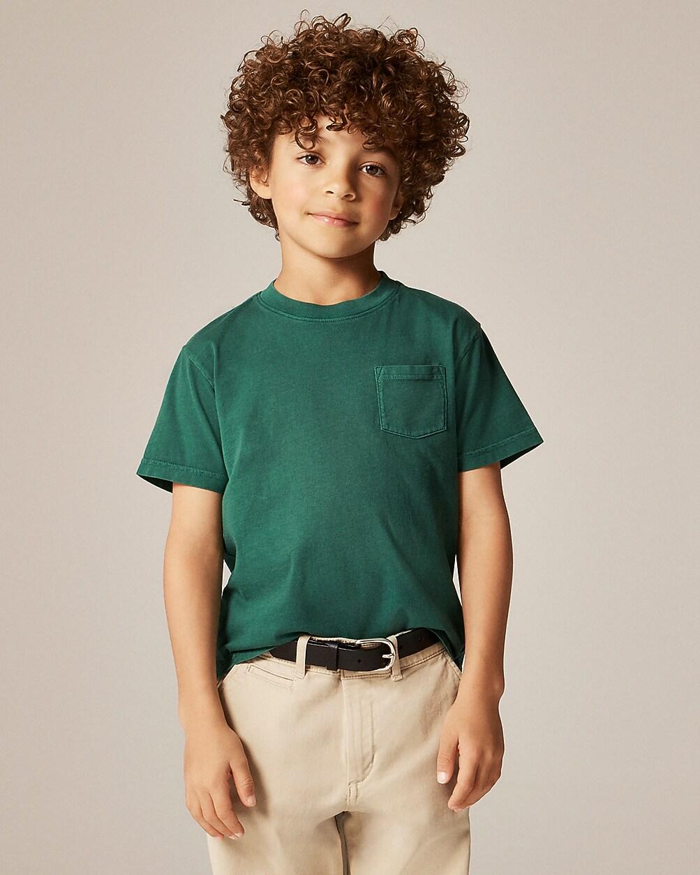 Kids' new garment-dyed pocket T-shirt by J.CREW