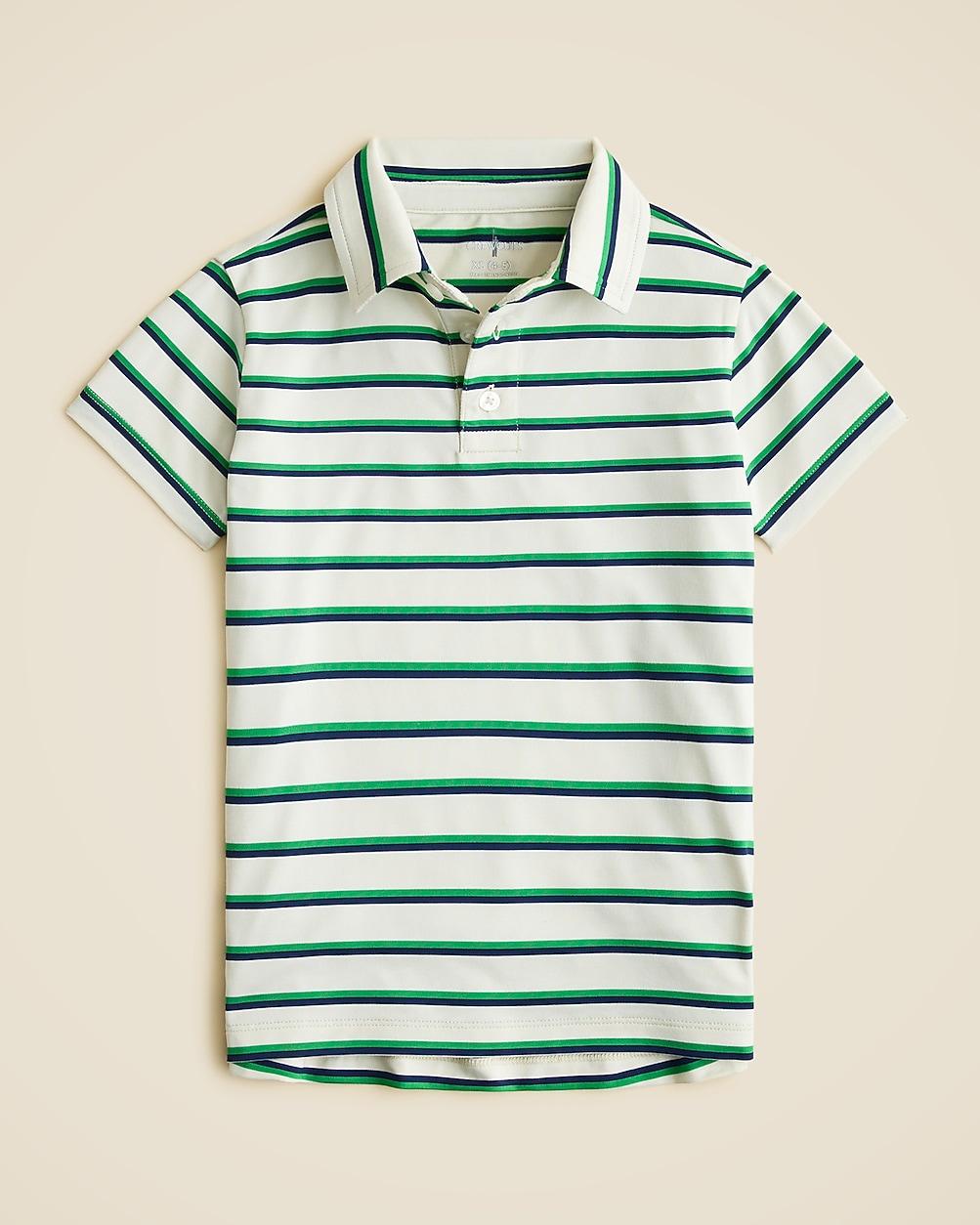 Kids' short-sleeve active polo shirt in stripe by J.CREW