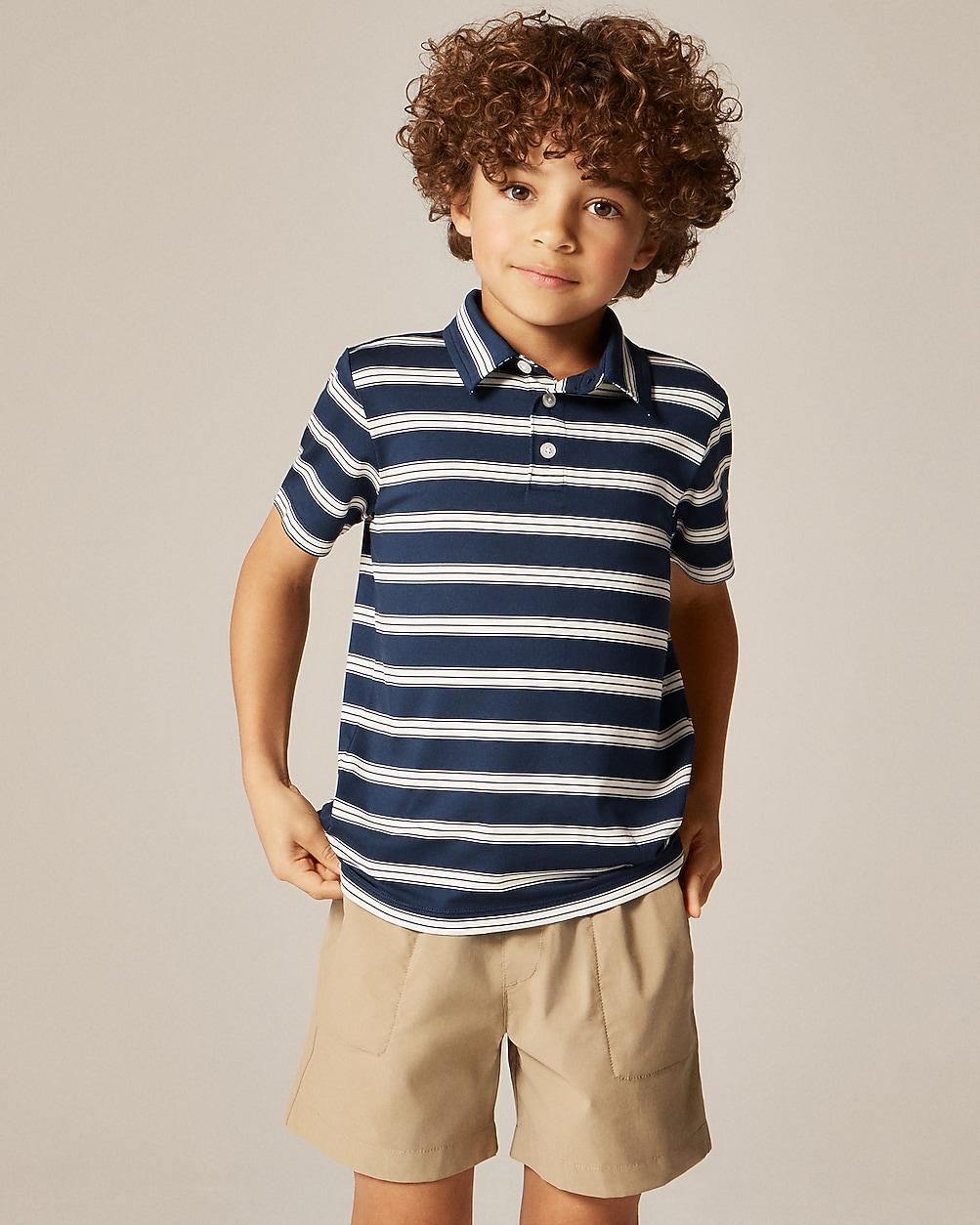 Kids' short-sleeve active polo shirt in stripe by J.CREW