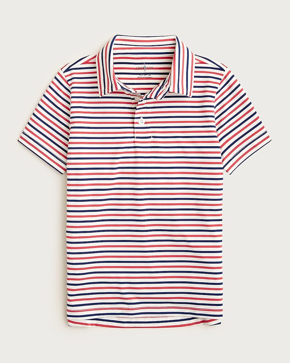 Kids' short-sleeve active polo shirt in stripe by J.CREW