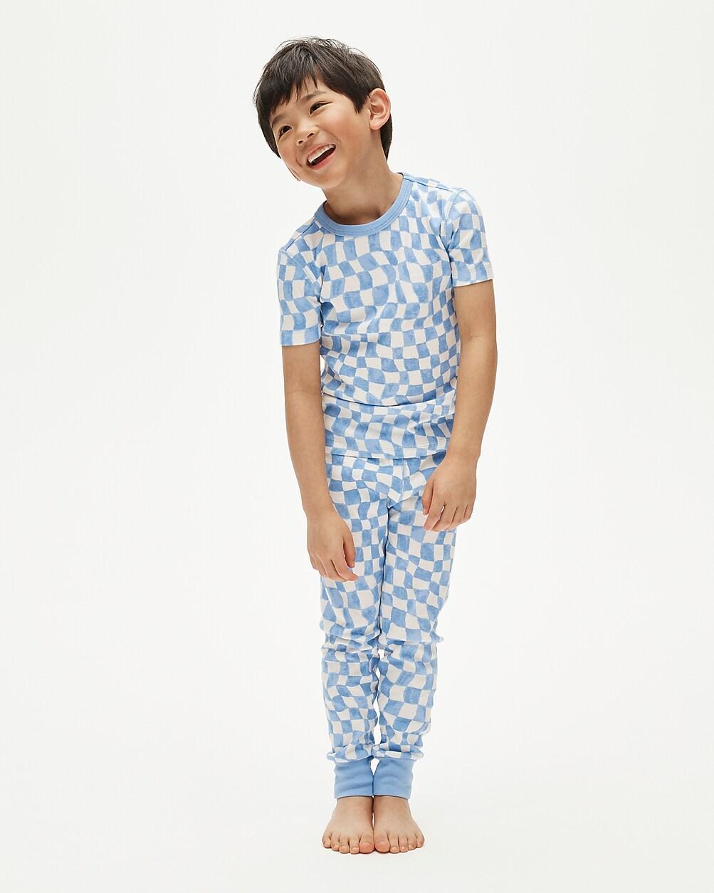 Kids' short-sleeve cotton pajama set in prints by J.CREW