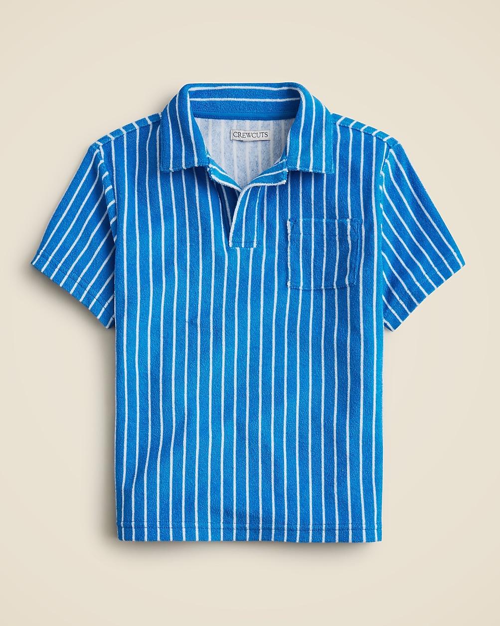 Kids' short-sleeve johnny-collar shirt in towel terry by J.CREW