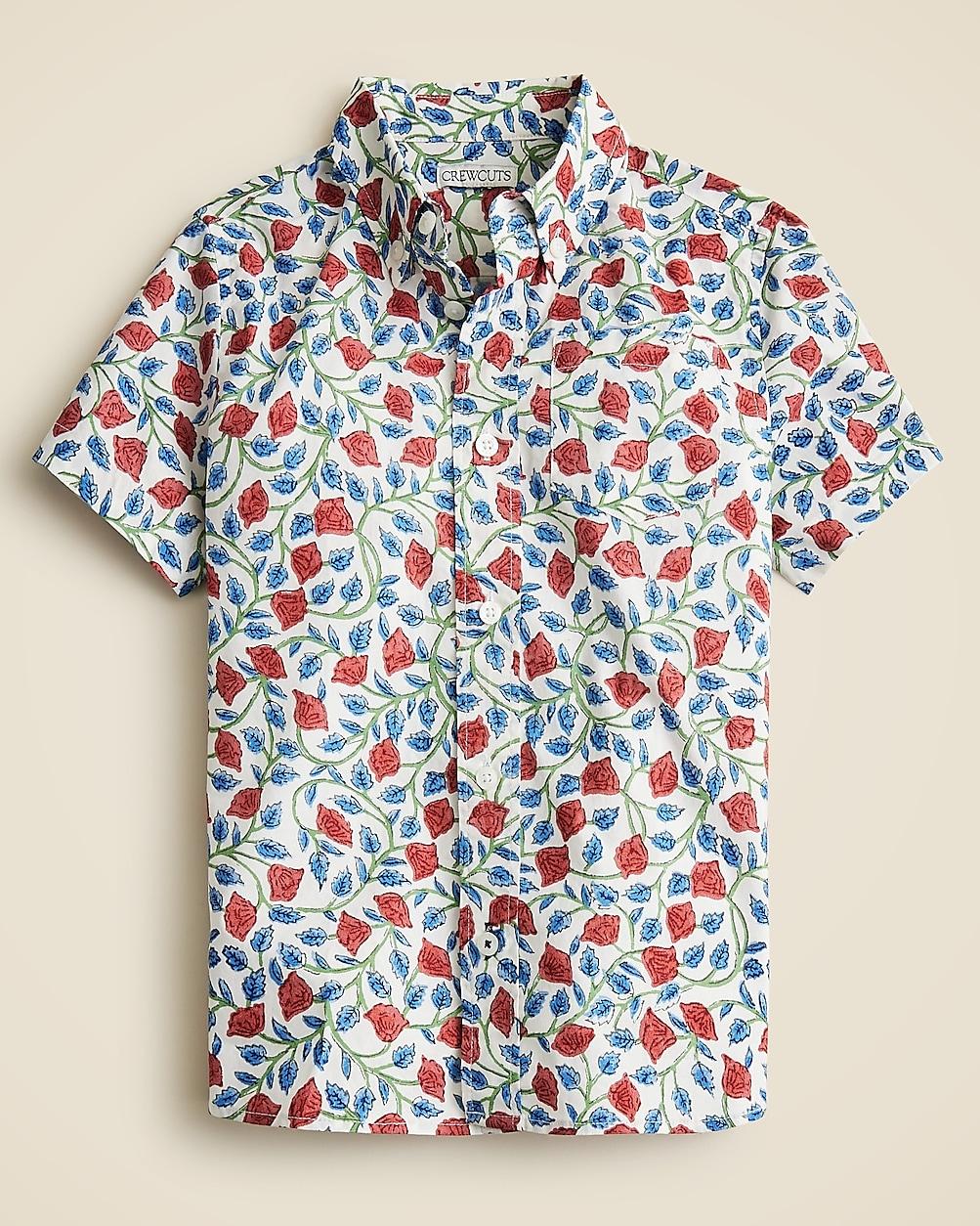 Kids' short-sleeve stretch poplin button-down by J.CREW