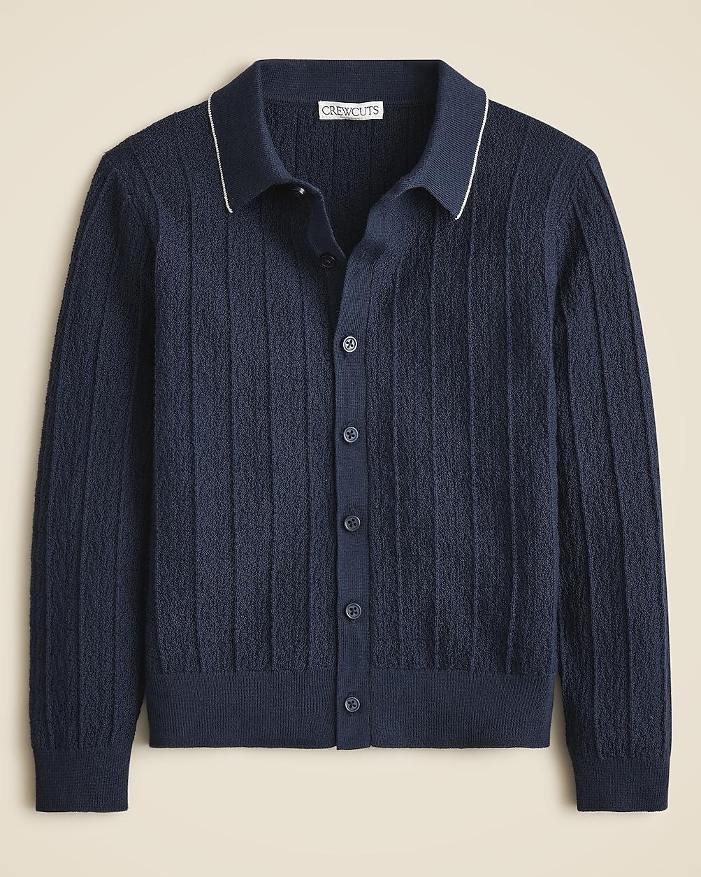 Kids' tipped cotton cardigan sweater-polo by J.CREW