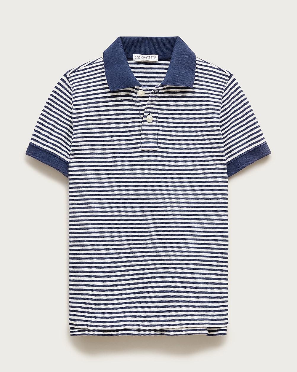 Kids' washed piqué polo shirt in stripe by J.CREW