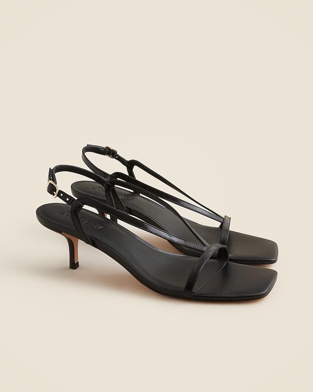 Krista slingback kitten-heel sandals in leather by J.CREW