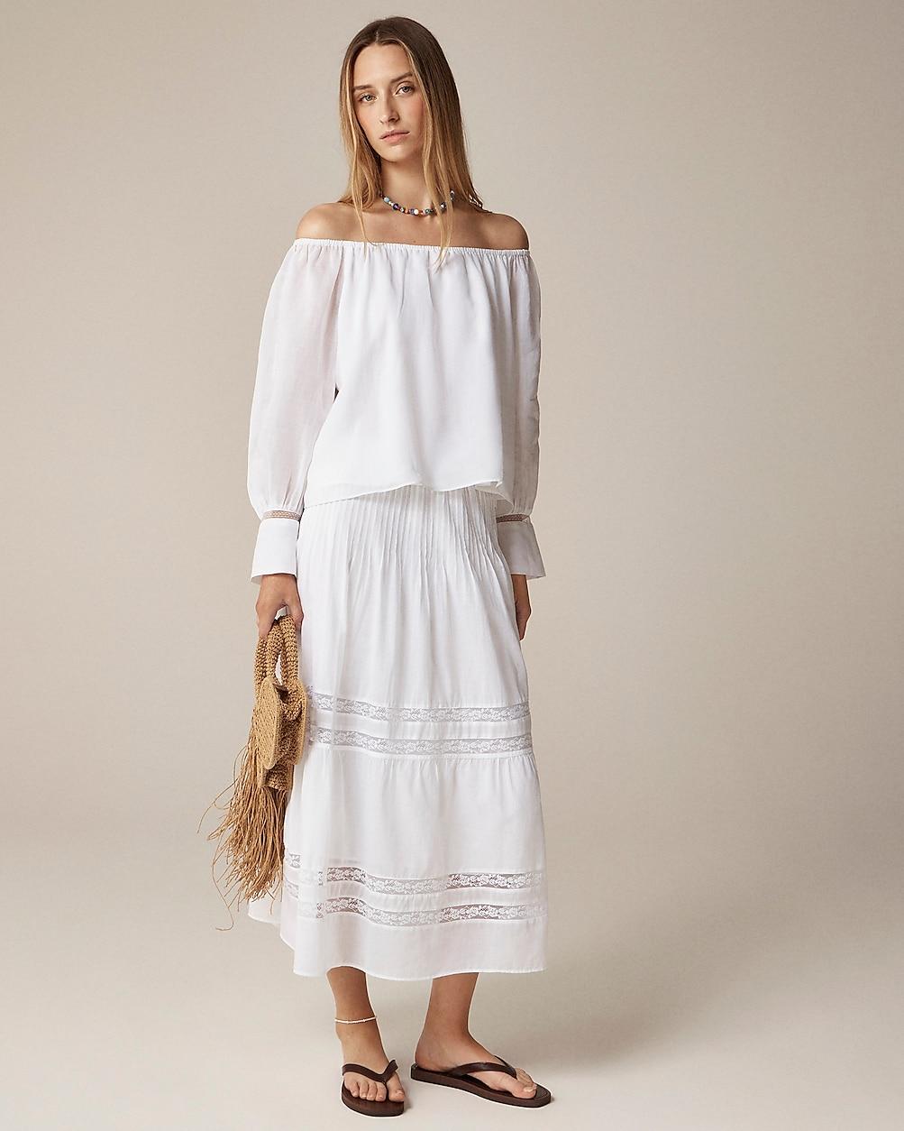 Lace-trim gathered top by J.CREW