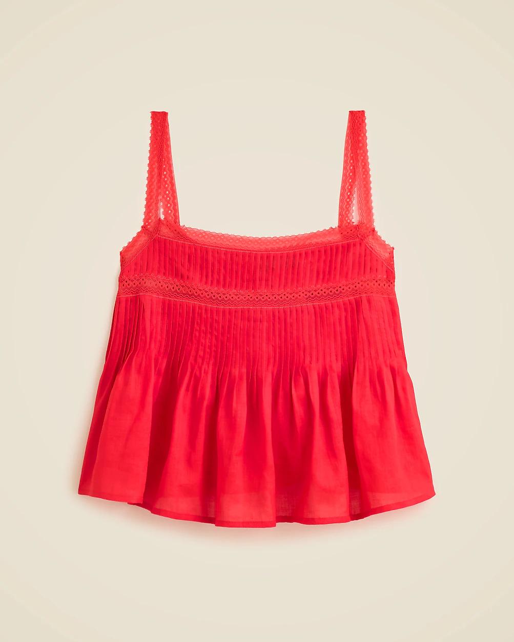 Lace-trim tank top in ramie by J.CREW Lace-trim tank top in ramie by J.CREW