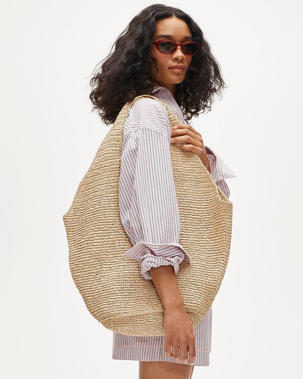 Large handknotted straw tote by J.CREW