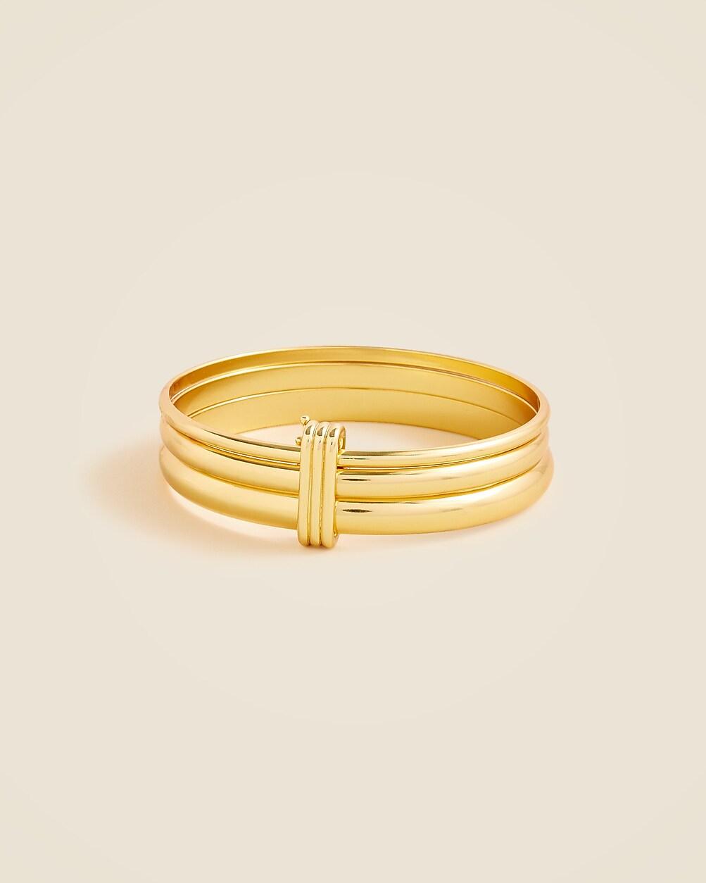 Layered metallic cuff bracelets set-of-three by J.CREW